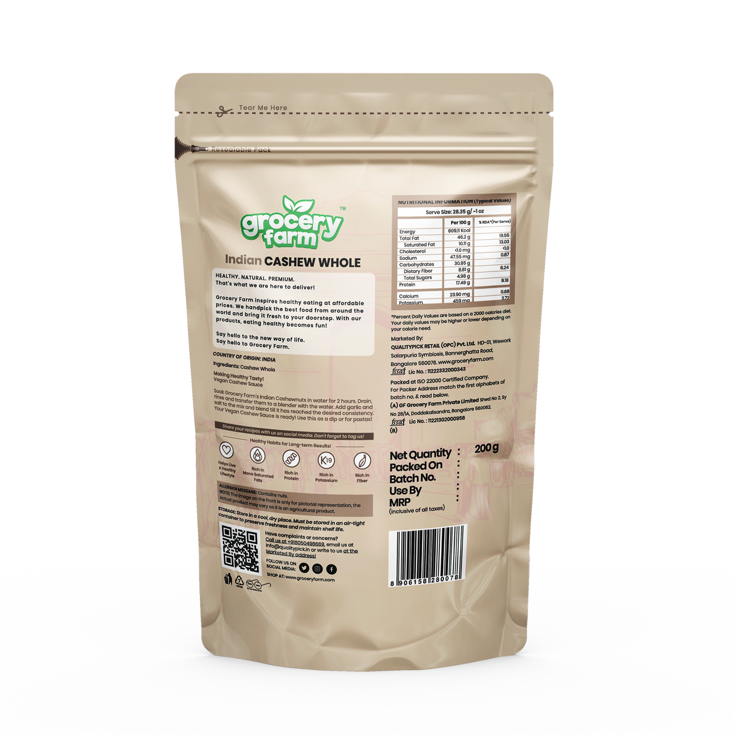 Indian Cashew Whole 200g