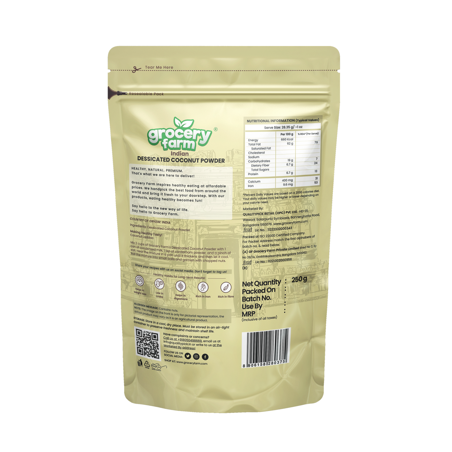 Indian Dessicated Coconut Powder 250g