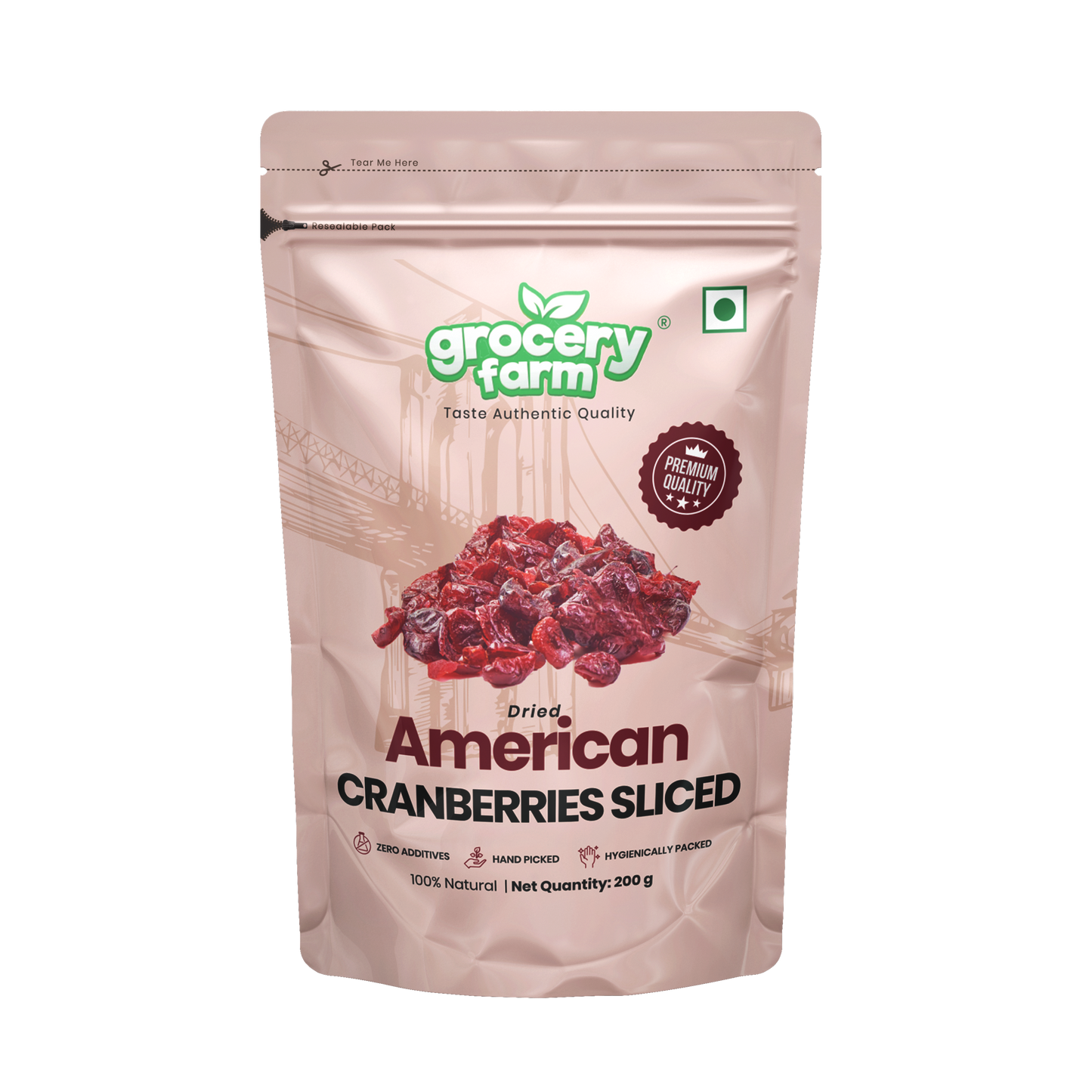 American Cranberries Sliced 200g