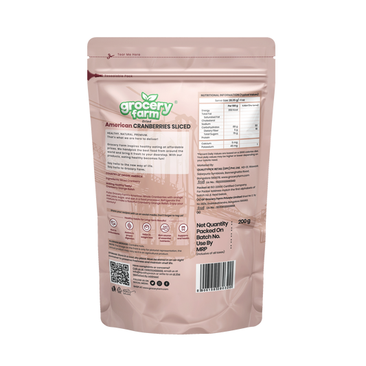 American Cranberries Sliced 200g