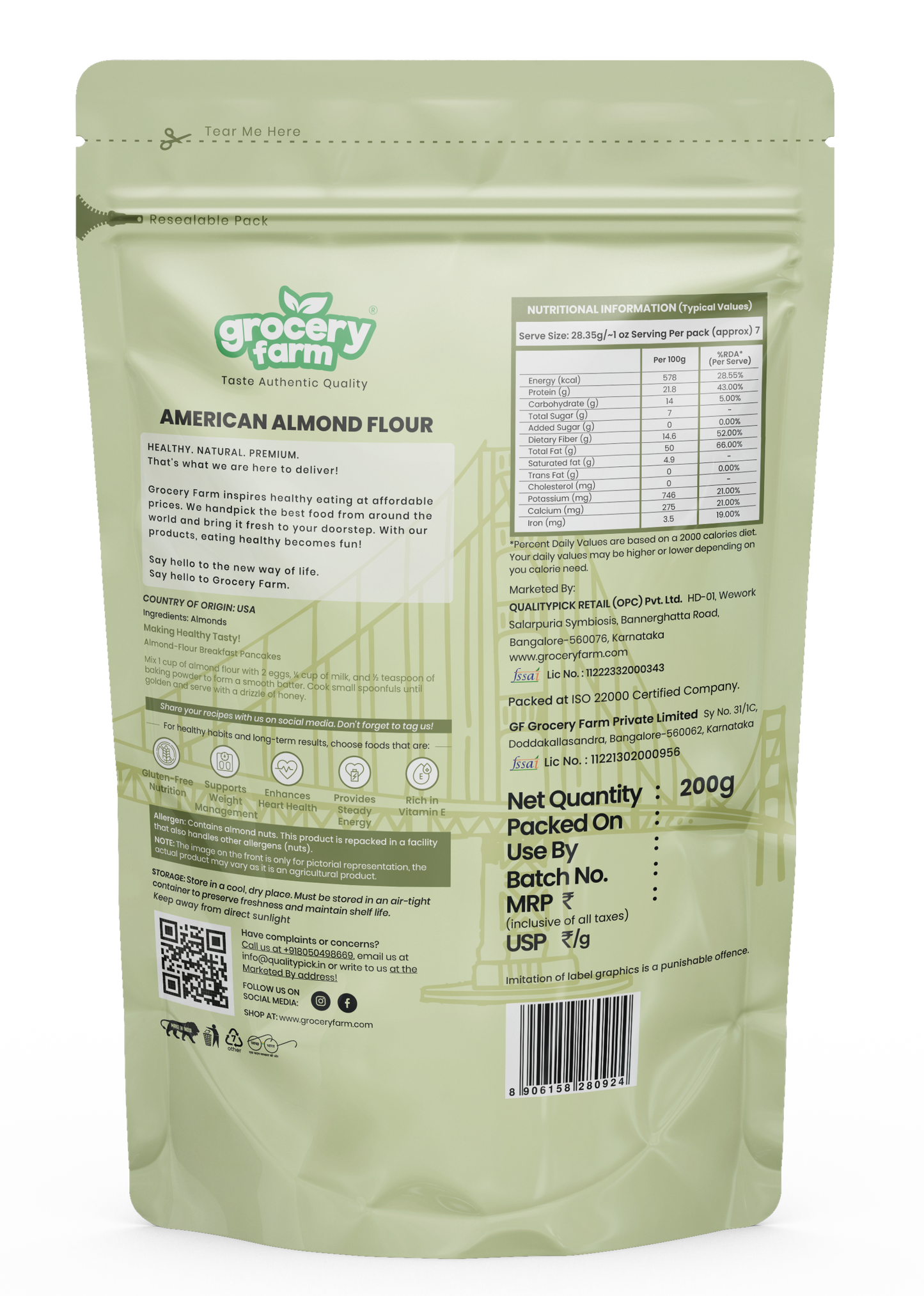 American Almond Flour 200g