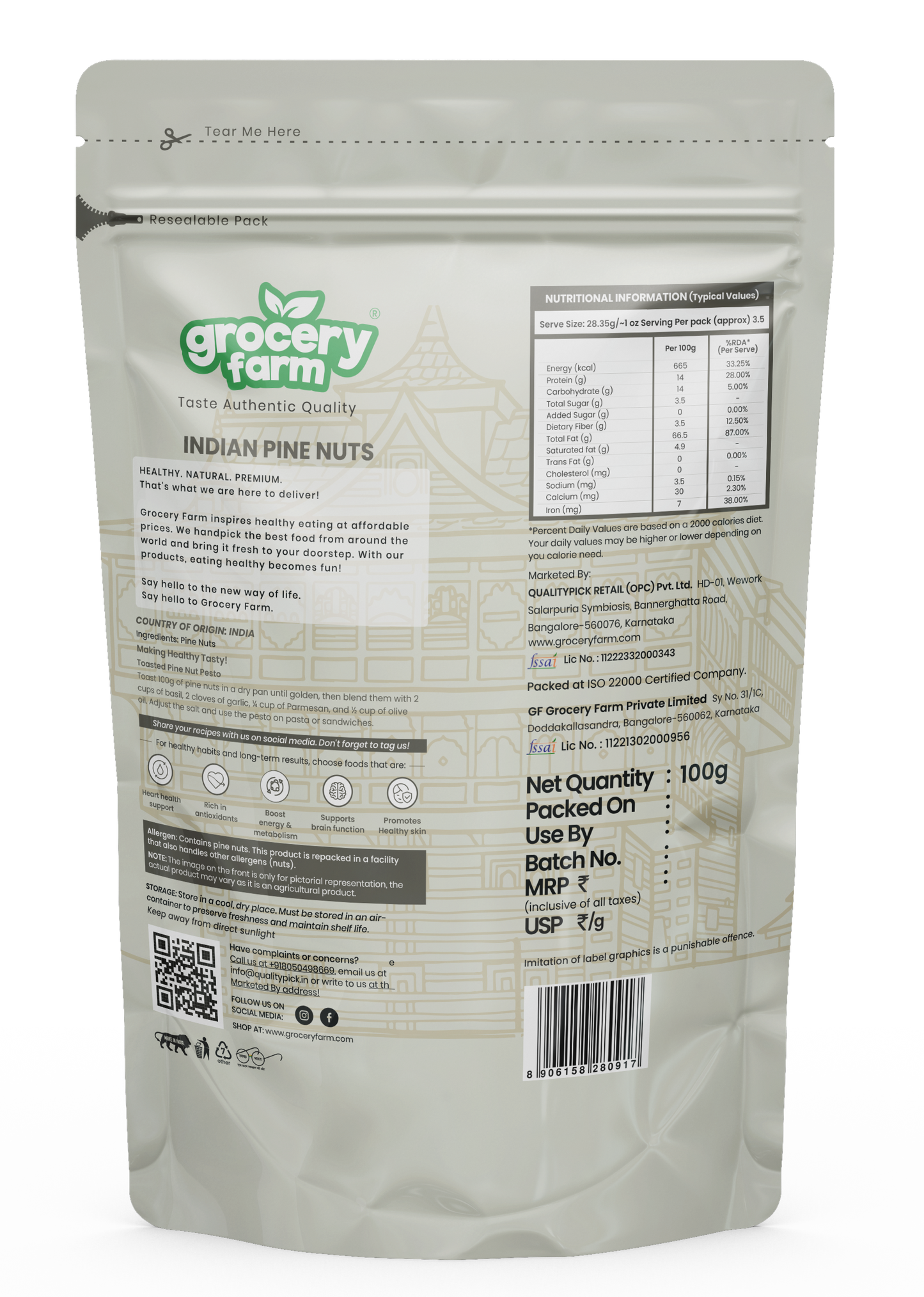 Indian Pine Nuts 100g