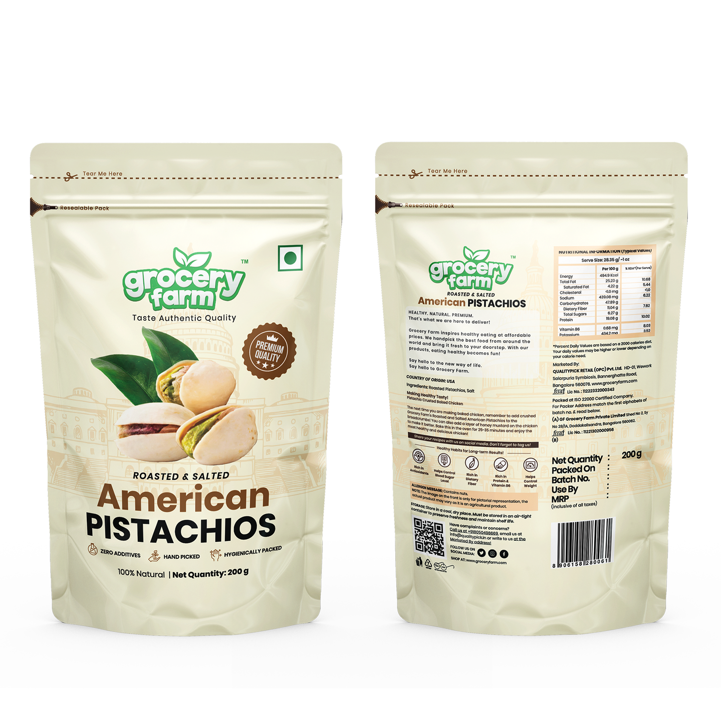 American Pistachios 200 g Pack of 25