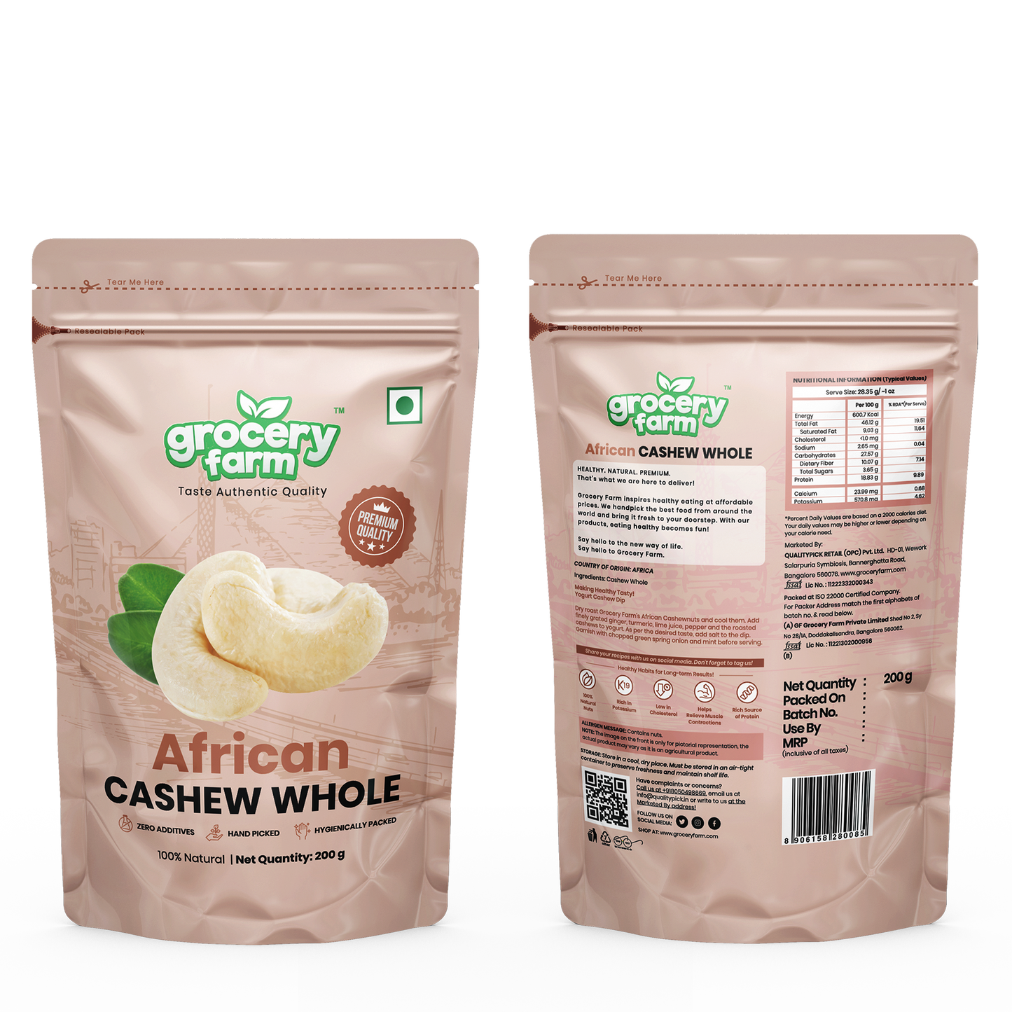 African Cashew Whole 200 g Pack of 25