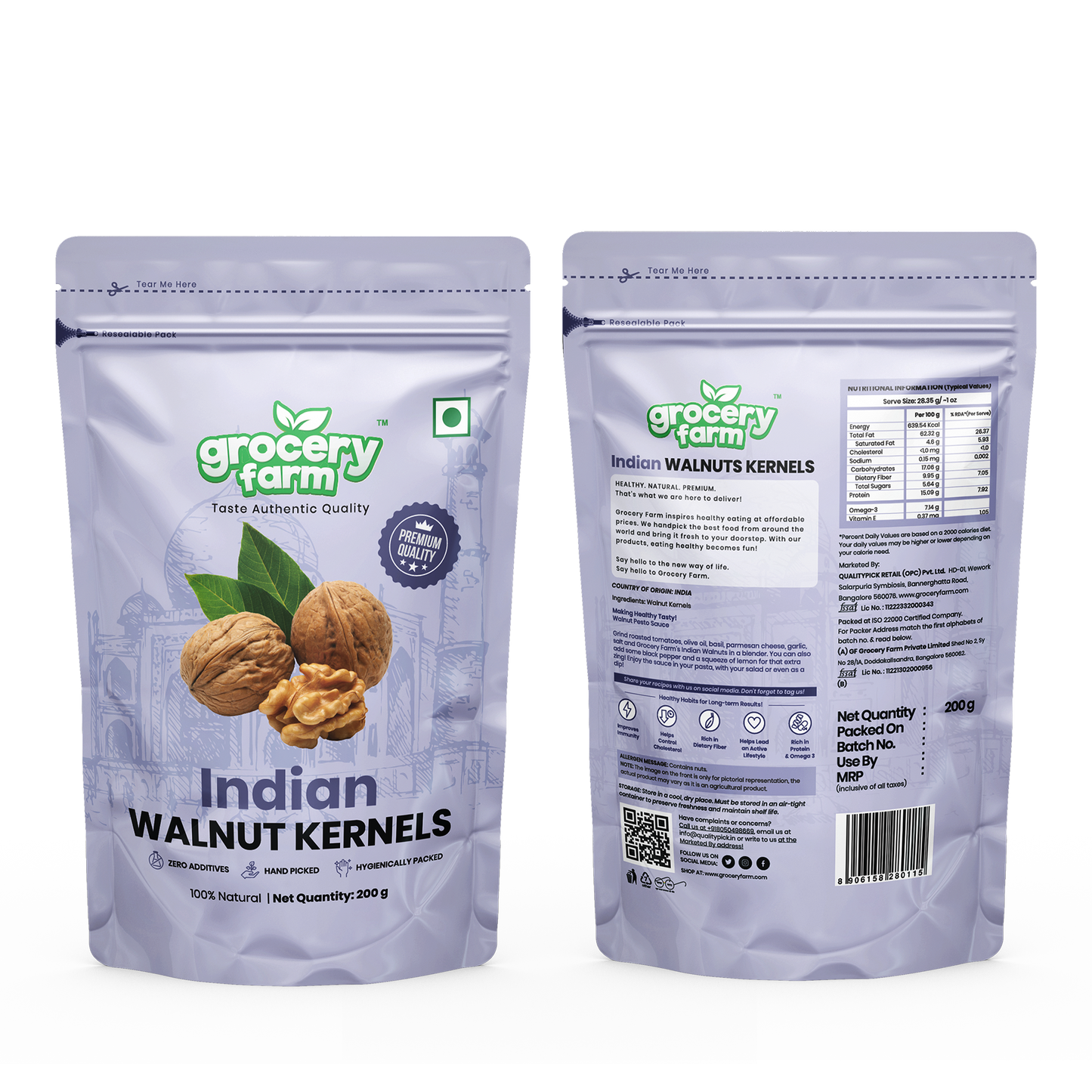 Indian Walnut Kernels 200 g Pack of 25