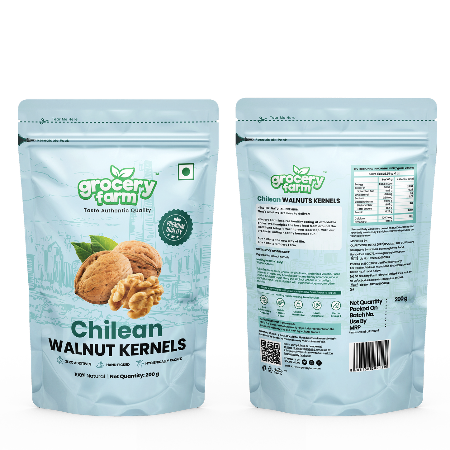 Chilean Walnut Kernels 200 g Pack of 25